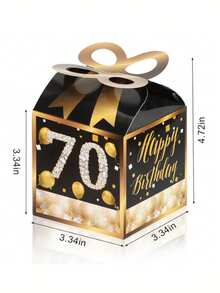30 Peças Caixas de Presente para Festa de Aniversário Pretas, Incluindo Caixas Comemorativas de 15º, 40º, 50º, 60º, 70º e 80º Aniversário, Presentes de Festa de Aniversário, Itens Comemorativos de Aniversário, Decorações para Convidados de Casamento, Presentes para Convidados de Casamento, Presentes do Dia dos Namorados, Suprimentos de Cozinha e Bar, Lembrancinhas de Festa