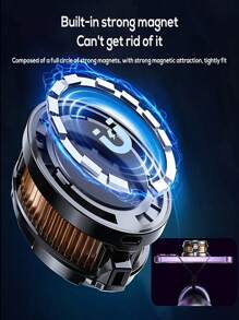 1个迷你手机散热器，兼容安卓和iOS系统，USB接口插入式设计，时尚便捷的散热配件，带夹子和磁吸膜。