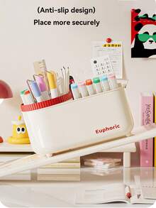 360° Rotating Makeup Organizer - Featuring A Smooth Surface, Durable Plastic, And Space-Saving Design, Suitable For Brushes, Lipsticks, Skincare, Stationery, And Makeup Brushes - Multicolor - View 6