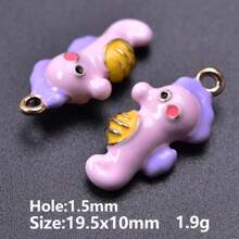 2/4/9pcs Mixed Colorful 3D Alloy Drip Oil Cute Animal, Fruit, Food, Marine Life Series Pendant DIY Necklace, Bracelet, Earring Jewelry Making Accessories