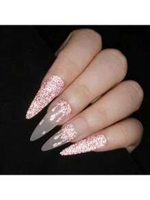 XEIJAYI Esmalte de uñas rosa con brillo y diamantes XEIJAYI, rojo brillante con brillo, fórmula líquida sin alcohol para uso en el hogar y salón, manicura UV/LED con efecto holográfico reflectante para la primavera