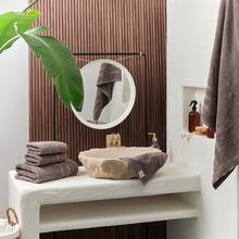 SOFE H&L. |   Olea - Juego de 3 toallas de baño de algodón turco de lujo: 1 toalla de baño, 1 toalla de mano, 1 paños de lavado,, gruesa, premium, suave, duradera y absorbente - juego de toallas de - Gris Oscuro - Ver 2