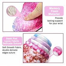 Large Keyboard Mouse Pad Set, Extended Mouse Pad+Keyboard Wrist Rest Support, Memory Foam Ergonomic Easy Typing, 4Pcs (35.4*15.9 In) Desk Pad Set For Home Office Study Game - Colorful-671326 - Colorfulsands - View 5