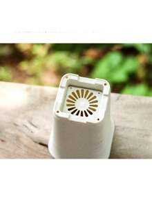 加厚磨砂方形高腰塑料花盆桌面摆件小花盆带排水种植盆小花盆 - 彩色 - 查看 3