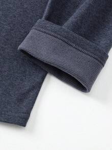 2pcs Men's Thermal Underwear Set, Crew Neck Top + Pants, Autumn/Winter