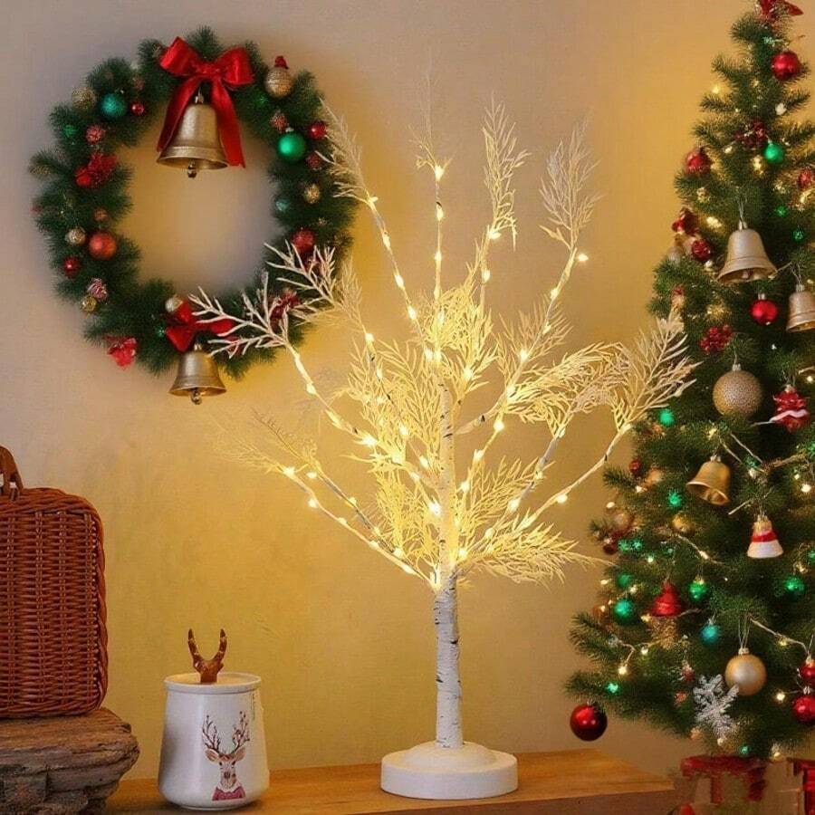 Simulated Birch Coral Tree Lamp, Atmospheric Lighting Fixture - Warm White Light, Colorful Light, USB Powered, Suitable For Autumn, Weddings, Valentine's Day, Halloween, And Christmas Festival Atmospheric Lighting - 暖色 - 查看 1