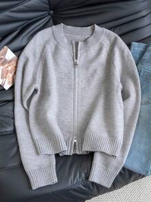 女士保暖双面拉链开衫毛衣，秋冬季，返校季