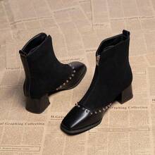 2025 Autumn And Winter New All-Match Temperament Boots Women's Thick Heel All-Match Popular Fashion Boots