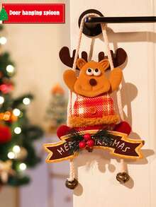 1 قطعة من ديكورات عيد الميلاد، تماثيل الثلج، كبار السن، الرنة، زينة معلقة على الباب، ديكورات للنافذة، ديكور للمشهد الداخلي، زينة معلقة، ديكور غرفة شتوي عيد الميلاد