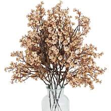 1/5 件人造花，人造花散装真实触感仿满天星花束假塑料丝花，适用于家庭厨房卧室婚礼节日、派对装饰（秋季白色） - 秋白色 - 查看 1