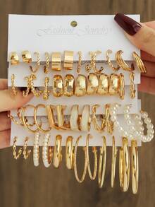 Women Earring Sets - Gold - View 8