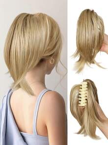 Women's Claw Clip Bun, Synthetic Hair Extensions, Short Straight Ponytail, Daily Hair Accessory - Multicolor - View 20