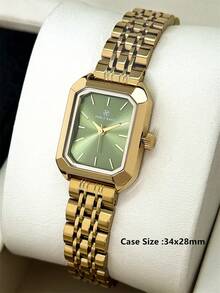 Pablo Raez 1pc Silver Elegant Lady Watch Rectangle Vintage IPS Luxury IPS Plated Women Dress Watch Stainless Steel Square Case Top Brand New AAA Design Quartz Retro Watch Business Fantasy Lady Fashionable White Face With Real Bar