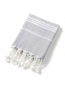 1 Stück Türkisches Handtuch, gestreiftes Mikrofaser Strandtuch für Camping Schwimmen Reisen, schnelltrocknend, multifunktionales Quasten-Geschirrtuch, nicht klebrig am Sand, leichtes Strandtuch für Beauty Salon, Zuhause, Badezimmer, Dusche, Handtücher für Beauty Salon, Hotel, Sport, Zuhause Essentials, Handtuch, Hautpflege Badetuch