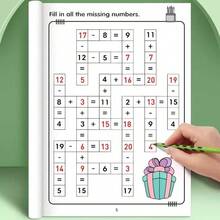 1pc Math Practice Workbook, Practice Addition And Subtraction Within 20, Learn Formulas From Pictures, Decomposition Calculation. Fun Learning Picture Book, Edutainment, Quickly Become A Math Genius! - Multicolor - View 4
