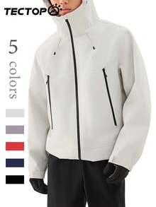 TECTOP Chaqueta de hombre 3 en 1 para exteriores con forro polar, diseño con capucha impermeable y a prueba de viento, adecuada para esquiar, hacer senderismo, otoño/invierno