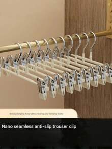 Pants Clip Hangers, Stainless Steel Skirt Clips, Wrinkle-Free Non-Slip Clothes Drying Rack Accessories - Multicolor - View 7