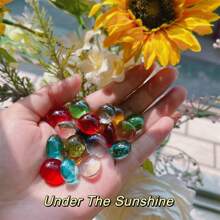 200 克/7.05 盎司透明玻璃珠，混合颜色平面马赛克碎片，适用于 DIY 工艺品、花园风景、花瓶装饰 - 什锦可熔玻璃用品 - 彩色 - 查看 4