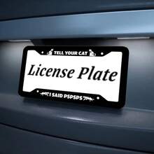 2 Pieces,  License Plate Frame, Cute Cat License Plate Frame, Pet Animal Car Logo Cover, Fun Car Decoration, With Screws 6 3 X 12. 2inch