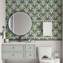 Green Leaf Wallpaper Modern Peel And Stick Wallpaper 17.3"X78.8" Botanical Contact Paper For Cabinets Waterproof Self Adhesive Wall Paper Removable Wallpapers Drative Neutral Wallpapers For Bedroom