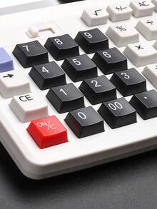 1pc Financial Office Calculator,12-Digit Large Display & Large Buttons,Solar Cell Dual Power Supply, Multipurpose, Suitable For Commercial, Financial And Accounting Use Back To School - Black and White - View 4