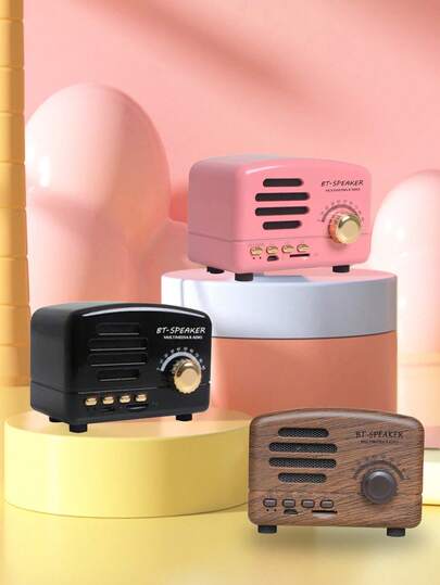 Rádio Retrô Mini Portátil, Presente Criativo, Pode Ser Plugado em Cartão, Pequeno Alto-Falante