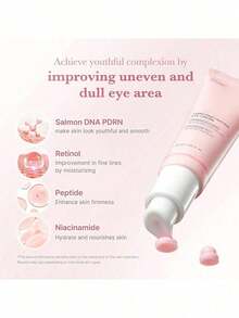 Salmon DNA PDRN Pink Peptide Eye Serum With Niacinamide And 99% Purity Retinol For Fine Lines, Uneven Skin Tone, Korean Skin Care 1.01fl.Oz