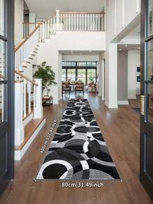1pc Modern Minimalist Black Area Rug, Washable Non-Slip, 850g/M² For Living Room Bedroom Kitchen Office Entryway