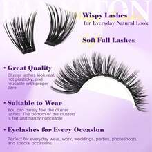 Manga Lash Clusters Natural Look Anime Japanese Eyelash Extensions 488 Pcs 8-18MM Wispy Cluster Lashes For Cosplay, Thick Volume Wet-Look And Natural 2 Styles Of Lash Extension With Thin Band - White - View 6