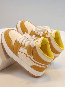 Children's White Sneakers With Hook And Loop, New Style For Spring And Autumn, Sports And Casual Shoes, Lightweight, Suitable For Boys And Girls Students, Versatile Children's Shoes