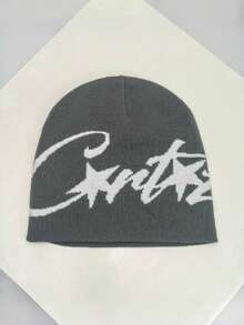 Handmade Punk Rock Motorcycle Riding Personalized Balaclava Knit Hat, Unisex Streetwear Hip Hop Hat For All Seasons, Glow-In-The-Dark Skeleton Finger Knit Hat For Halloween, Autumn/Winter, Unisex Street Hip Hop Personalized Warm Ear Protection Cold-Proof Hat