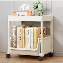 1pc Movable Utility Cart Rack, Multi-Tier Home Storage Organizer For Snacks, Living Room, Kitchen Fruit & Vegetable Basket - Multicolor - View 9