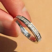 1 Minimalist Fashion Ring, Luxurious Jewelry, Engagement, Wedding, Birthday, Christmas, Luxurious Gift Jewelry, Festival Gifts, Men's And Women's Jewelry - Silver - View 3