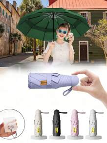 Small Folding Umbrella, Mini Pocket Waterproof Portable Travel Umbrella,Sun Umbrella Female Sunscreen UV Protection Sun And Rain Umbrella Two-In-One Mini Five-Fold Ultra-Light And Compact Portable,Mini Travel Umbrella, Small And Compact Portable Umbrella For Sunny And Rainy Days, Windproof Sunshade, 99% UV Protection, Suitable For Women And Men Umbrella For Women Umbrella Rainproof Windproof