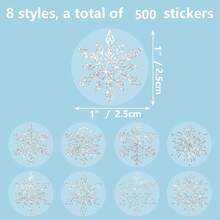 2 rollos (1000 piezas) de pegatinas de copos de nieve de oro, etiquetas navideñas transparentes y holográficas, sellos adhesivos redondos para sobres navideños y de invierno, pegatinas decorativas para regalos navideños, decoración de tarjetas de felicitación, decoración de escaparates, envoltura de regalos DIY, sellos DIY para sobres, sellos para sobres de tarjetas de felicitación