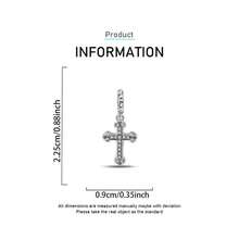 1 pieza Colgante con cruz y corazón plateado en plata de ley 925, adecuado para pulsera, collar DIY y uso diario de mujer