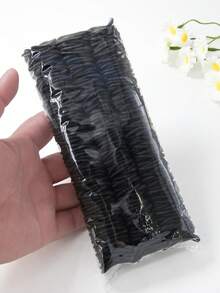 200个黑色简约发圈，呵护秀发，高弹力，日常发饰 - 黑色 - 查看 3