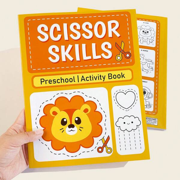 Libro di attività per prescolare con 50 pagine di taglio e incollaggio a tema animali/oceano, per bambini in età prescolare, prescolare, asilo, per sviluppare abilità di ritaglio, colorare, ordinare, abbinare, trovare schemi e altro ancora, attività di apprendimento prescolare per bambini di 3-5 anni