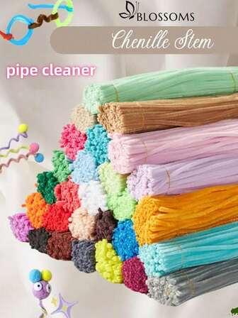 200件超值装DIY管道清洁器项目、厚实多彩扭纹管道清洁器超值装、用于花卉DIY项目的管道清洁器装饰、雪尼尔茎超值装、彩色管道清洁器散装、管道清洁器工艺品、毛绒线棒蓬松艺术用品、管道清洁器工艺品艺术和工艺装饰雪尼尔茎用品、用于工艺作品的雪尼尔茎、人造花艺、情人节、母亲节礼物