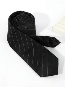 1 pieza Corbata con patrón de rayas casual, adecuada para la calle, casual, diario, estilo británico, escuela, atuendo de negocios para vestir para la decoración navideña - Multicolor - Ver 5