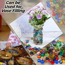 200 克/7.05 盎司透明玻璃珠，混合颜色平面马赛克碎片，适用于 DIY 工艺品、花园风景、花瓶装饰 - 什锦可熔玻璃用品 - 彩色 - 查看 8