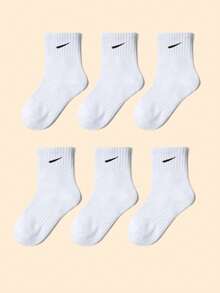 10/20 par białych i czarnych, elastycznych skarpet sportowych do połowy łydki dla dzieci, wygodnych i modnych, odpowiednich na każdą porę roku, do noszenia na co dzień i do szkolnego mundurka - Wielokolorowe - Zobacz 6