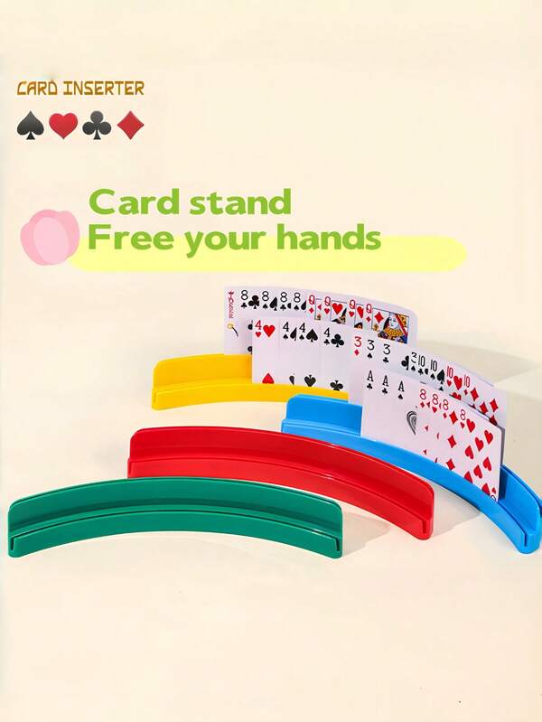 1pc Hands-Free Plastic Card Holder, For Card Games, Poker Parties, Family Gatherings, Solo Play, Game Nights, Plastic Playing Card Stand Grip, Poker Card Support Holder, Tabletop Game Card Tool, Great For Intimate Gatherings With Friends, Exciting Games, Party Entertainment Card Holder, Game Table Tool, English Board Game Tool, Entertainment Board Game Poker, Cute Card Game Tool For Friend, Classmate Gatherings