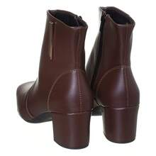 Lolla Maria Women's Ankle Boots, Square Toe, Block Heel, Comfortable, Elegant, Winter - Rỉ Nâu - Xem 3