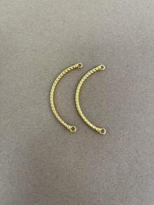 1/2/10Pcs Alloy Twisted Hollow Bead Connectors, Curved Arc Chinese Style Half Bracelet Spacer Beads, Tube Link Beads For Jewelry Making, DIY Bracelet Accessories, Handmade Beading Kit For Necklace And Anklet Crafting - Multicolor - View 12