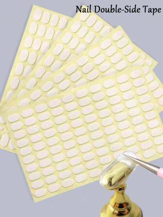 400pcs Nail Adhesive Sticker Nail Stand Double Sided Tape For False Nails Display Stand Nail Tips Show Stand Holder Tools (Exclude Stand )