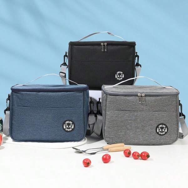 Nueva bolsa de almuerzo portátil, caja térmica aislada para comida, caja refrigeradora de oficina impermeable con correa para el hombro, bolsa de viaje con gran capacidad y correa para el hombro, bolsa aislada, bolsa de almuerzo impermeable y gruesa para estudiantes, bolsa de picnic con papel de aluminio, bolsa de almuerzo para mujeres, caja de almuerzo para estudiantes