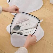 1 pieza Bolsa de malla para la colada, adecuada para zapatos y otros artículos, bolsa de viaje para zapatos duradera, lavable a máquina, con cremallera, también se puede usar para calcetines, sujetadores, ropa interior, medias, multiprotección, adecuada para viajes y uso doméstico, artículos del hogar, artículos de primera necesidad - Multicolor - Ver 4