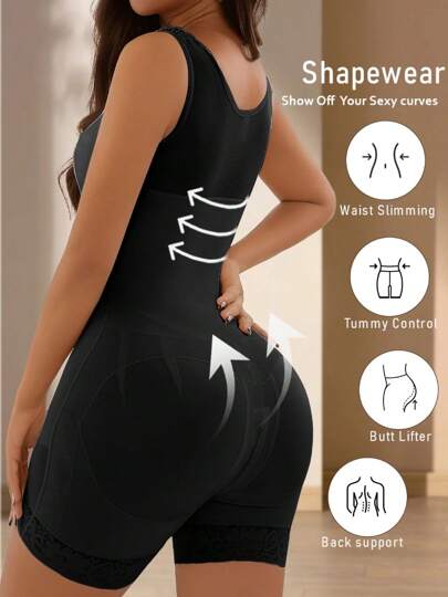 跨境热卖束腰塑身衣 收腹提臀塑身衣 连体开裆拉链纽扣塑身衣