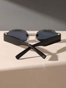 1 件椭圆形塑料和金属个性化优雅活泼的 Ins 风格青少年时尚眼镜，适合热带海滩度假、返校、夏季露营、海滩派对夏季配饰